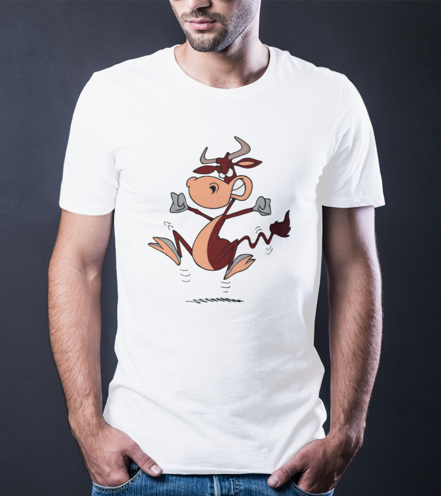 CowFartt Cartoon Jumping Angry Bull T-Shirt