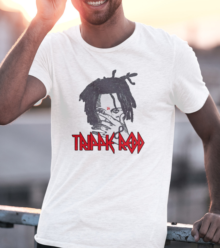 Trippie Redd Illustration With Hand Gesture And Red 14 T-Shirt