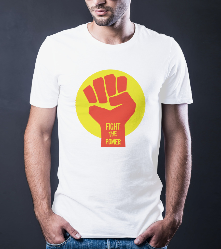 Fight The Power Fist Yellow Circle T-Shirt