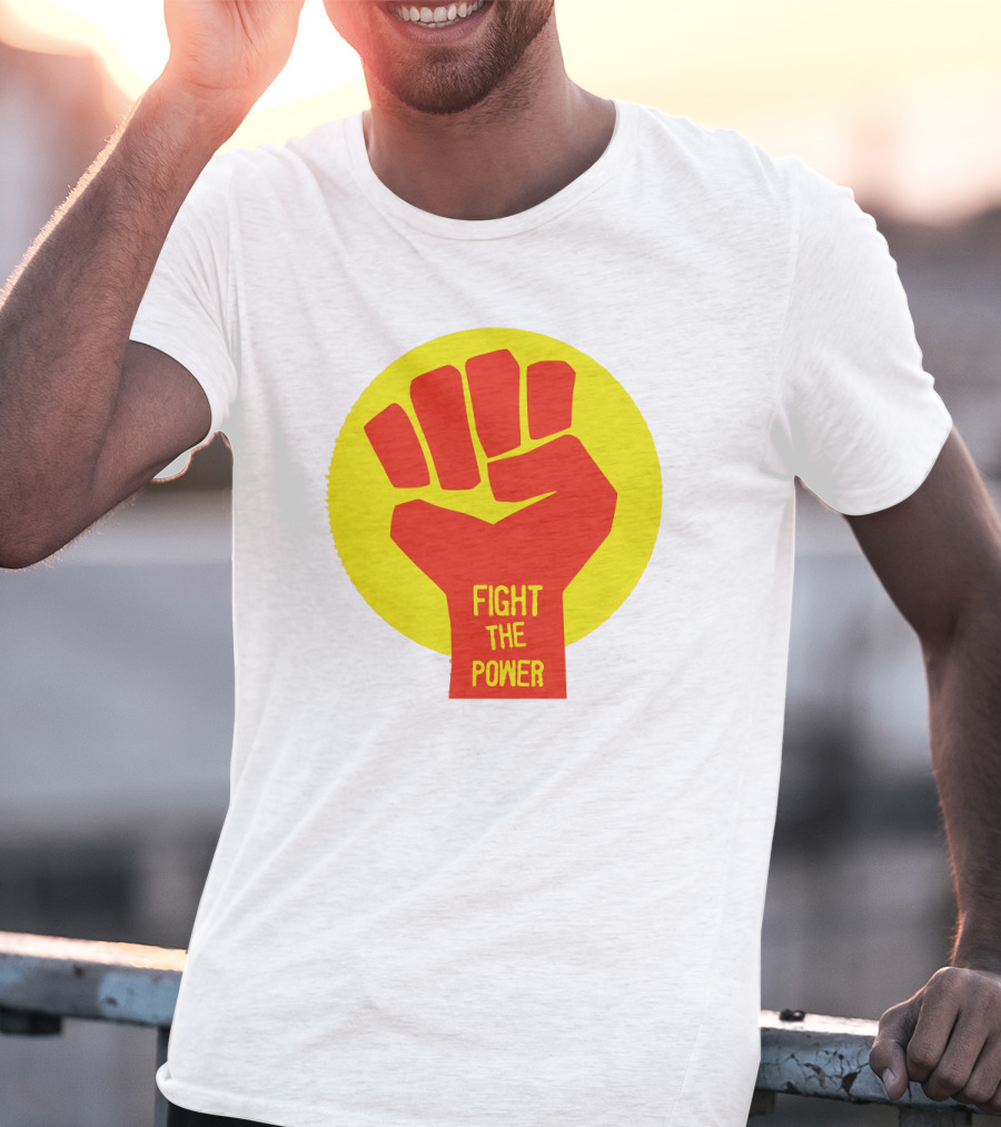 Fight The Power Fist Yellow Circle T-Shirt