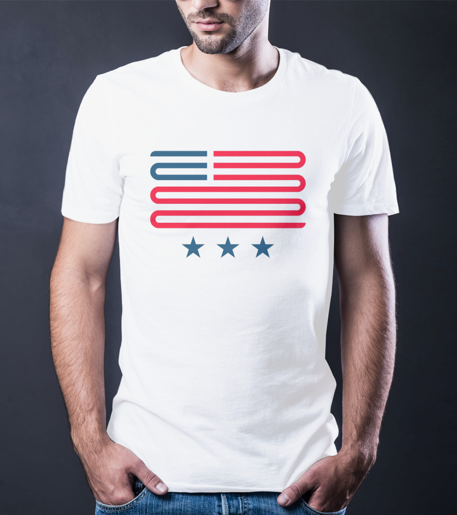 American Flag Three Stars Stripes USA Flag T-Shirt