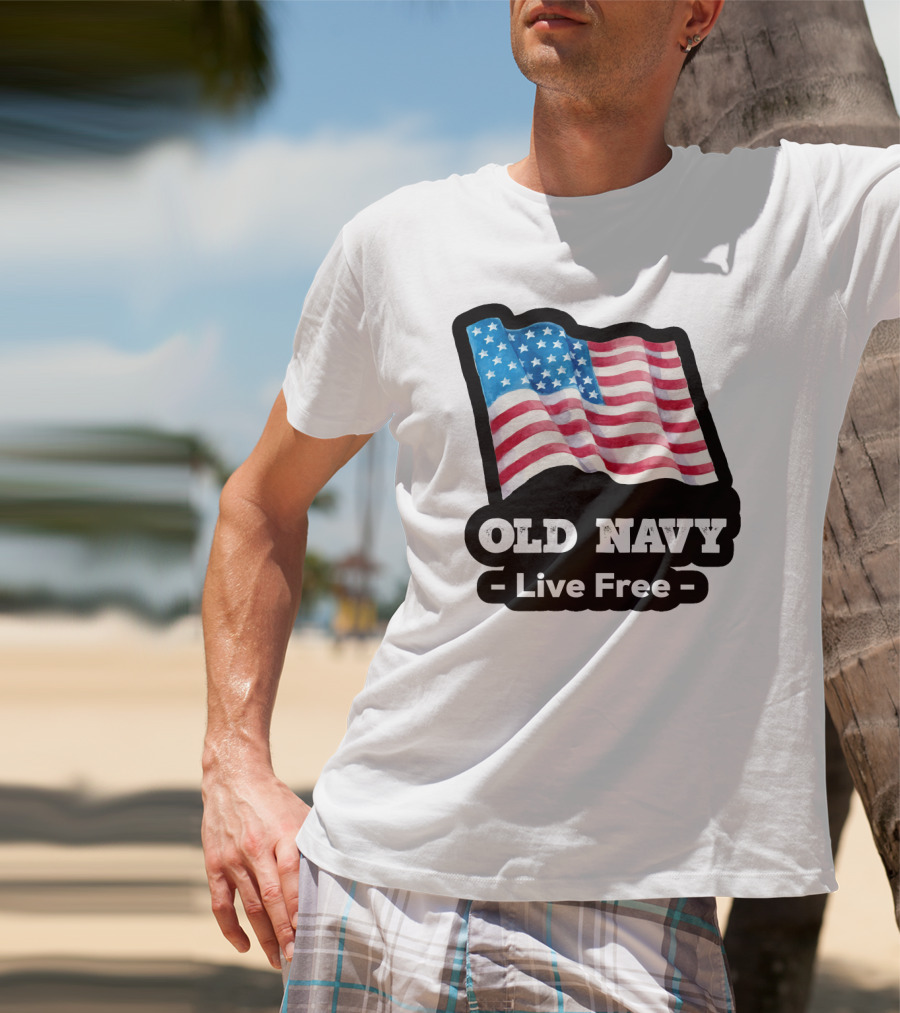 Old Navy Live Free American Flag T-Shirt