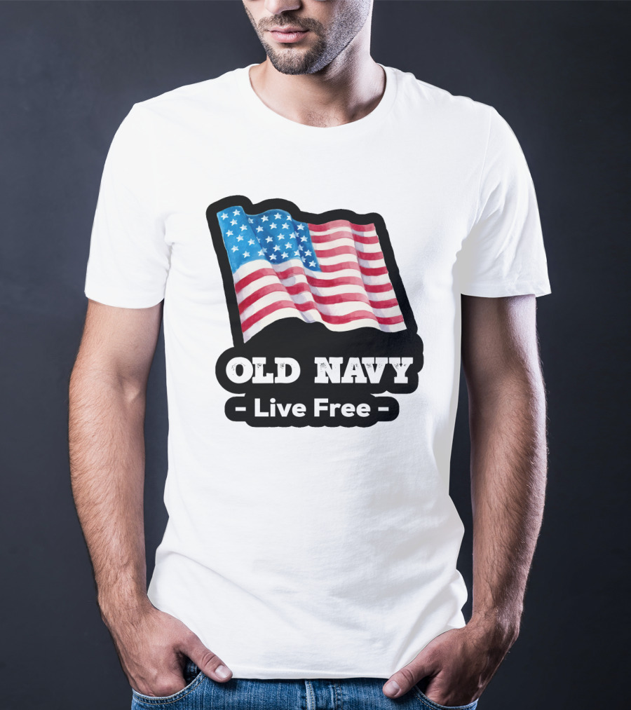 Old Navy Live Free American Flag T-Shirt