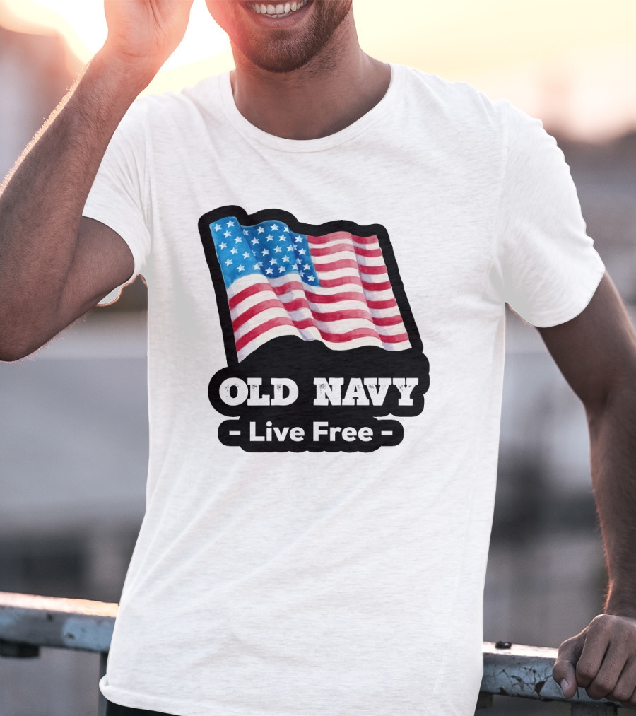 Old Navy Live Free American Flag T-Shirt