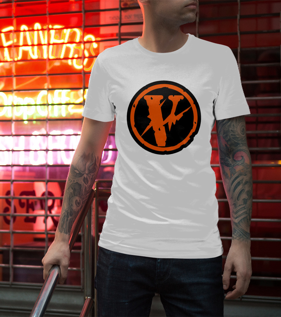 Vlone Iconic V In Orange Circle T-Shirt