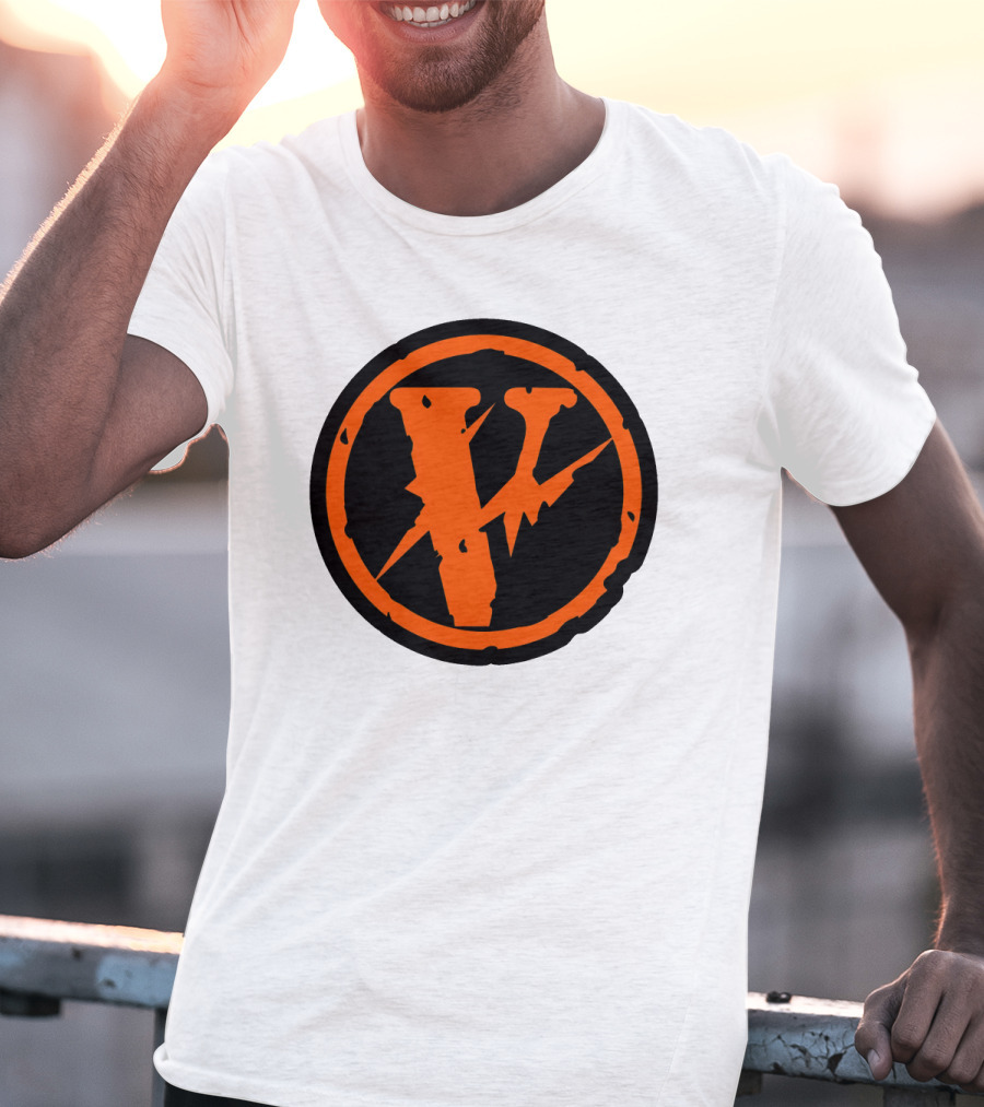 Vlone Iconic V In Orange Circle T-Shirt