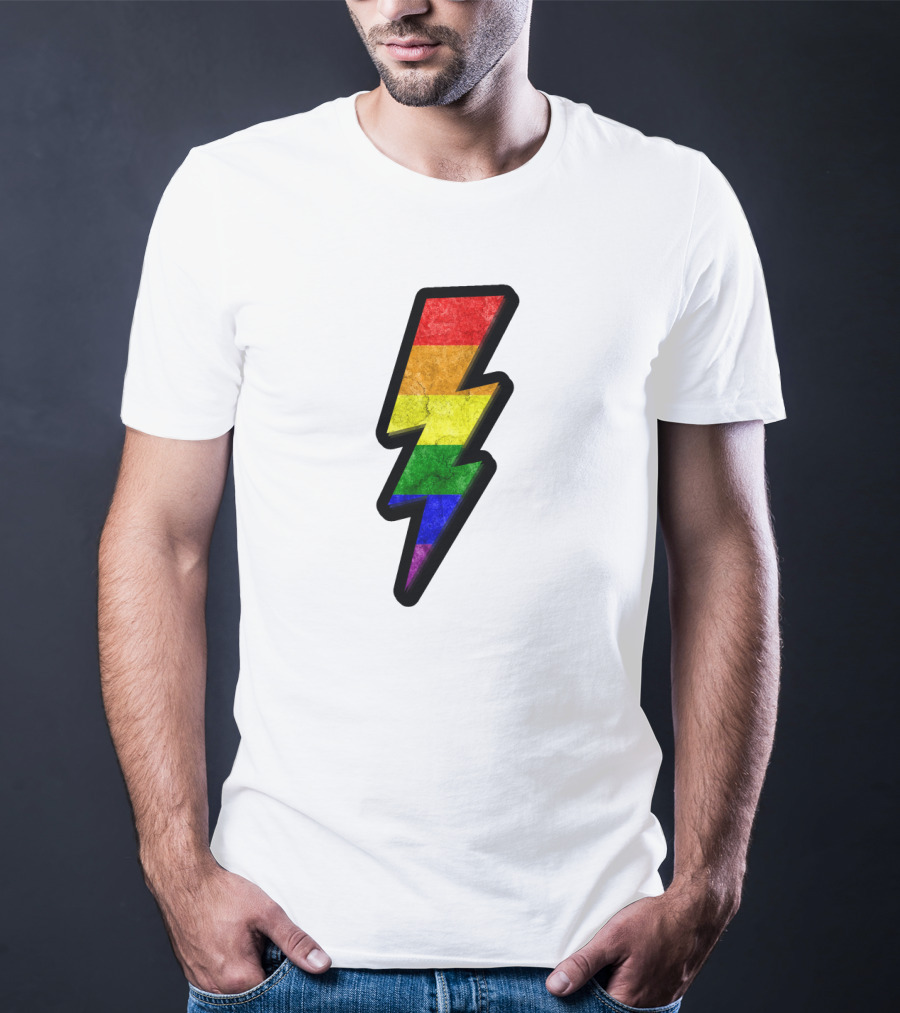 Rainbow Lightning Bolt Pride Colors T-Shirt