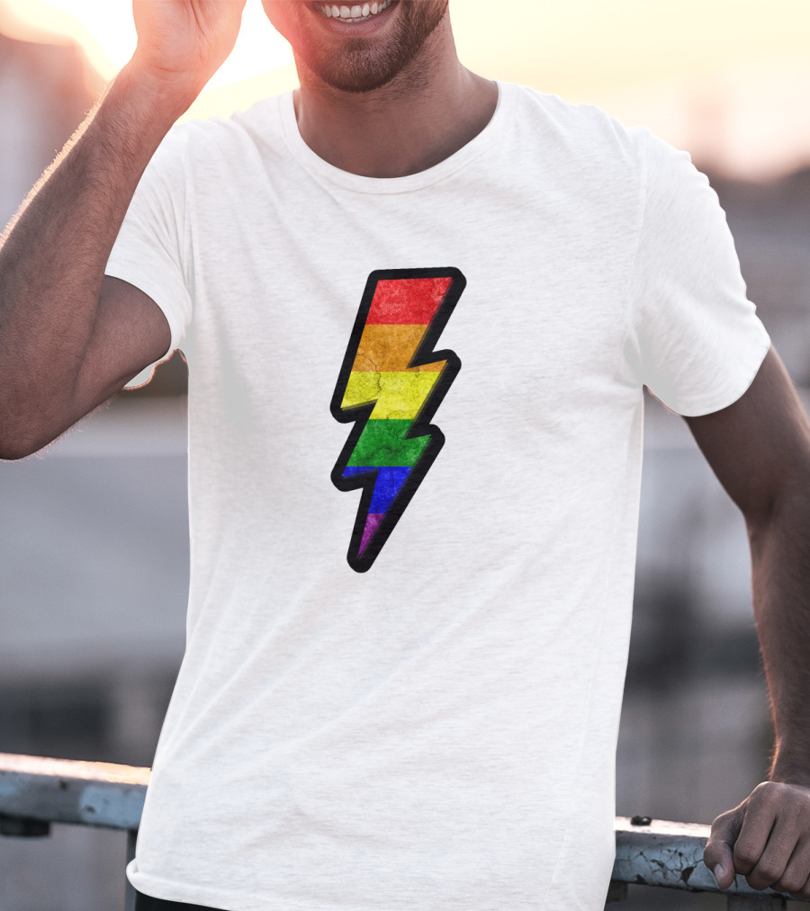 Rainbow Lightning Bolt Pride Colors T-Shirt