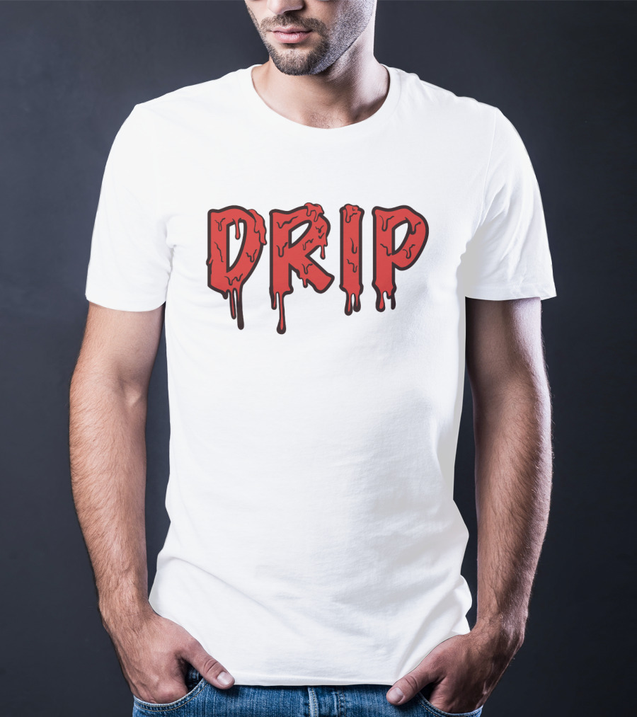 Drip Melting Text Fashion Trend T-Shirt