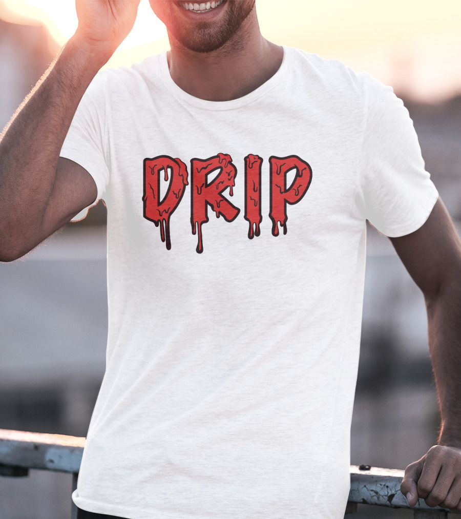 Drip Melting Text Fashion Trend T-Shirt