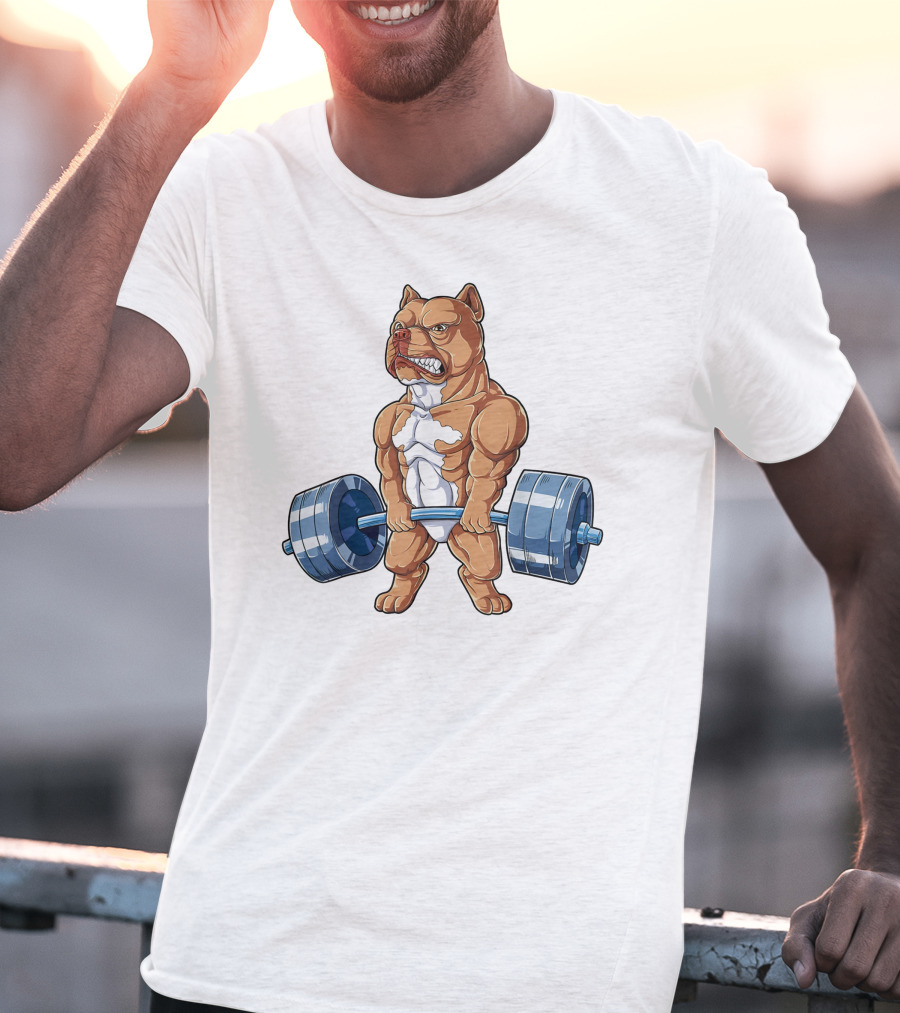 Deadlift Bulldog Barbell Power T-Shirt