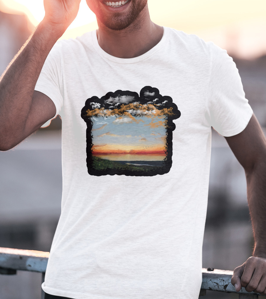 Big Assawoman Bay Sunset Landscape Scene T-Shirt
