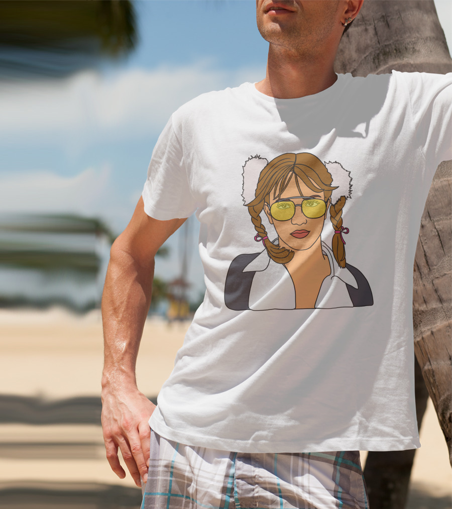 Britney Spears Iconic Schoolgirl Look With Yellow Glasses And Braids T-Shirt