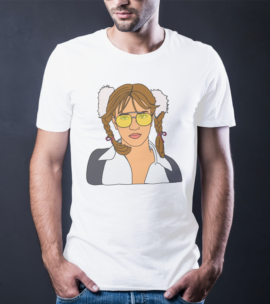 Britney Spears Iconic Schoolgirl Look With Yellow Glasses And Braids T-Shirt