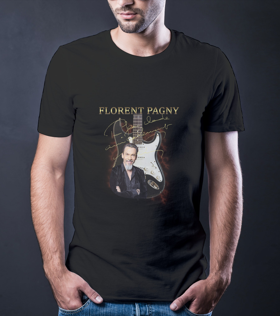 Florent Pagny Autograph Guitar T-Shirt