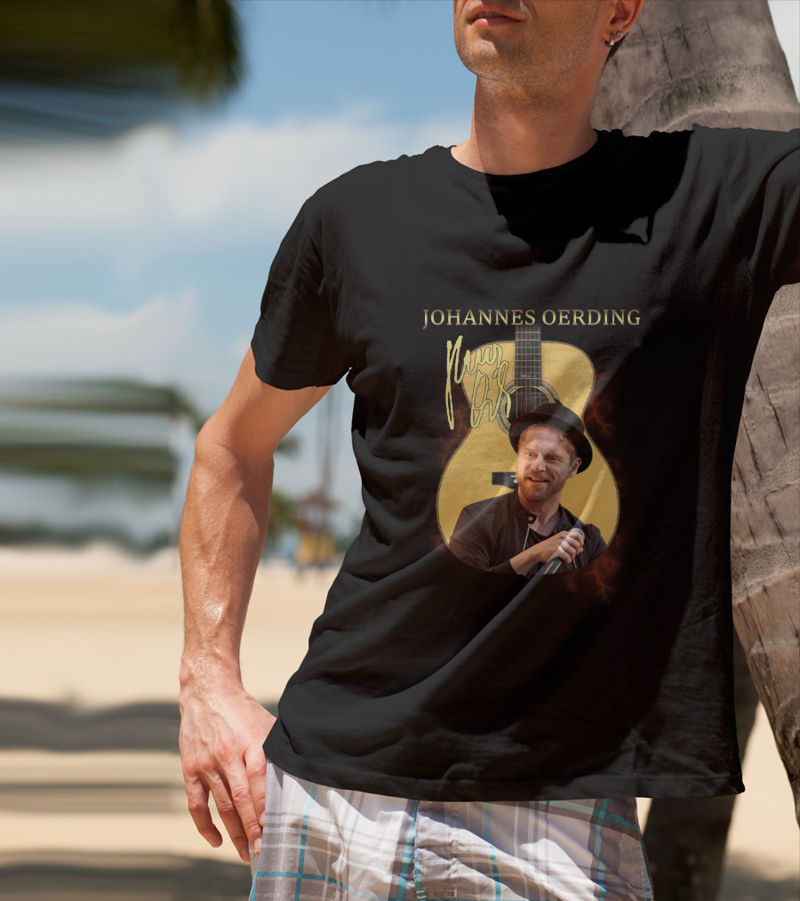 Johannes Oerding Signature Guitar With Lightning And Performance T-Shirt