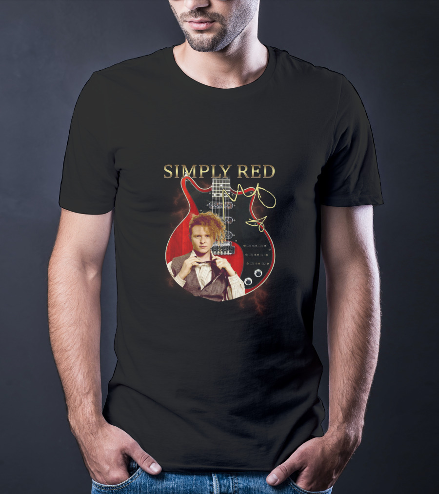 SIMPLY RED Signature Guitar With Iconic Image T-Shirt