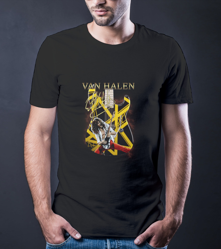 Van Halen Signature Guitar Eddie Van Halen Iconic Striped T-Shirt