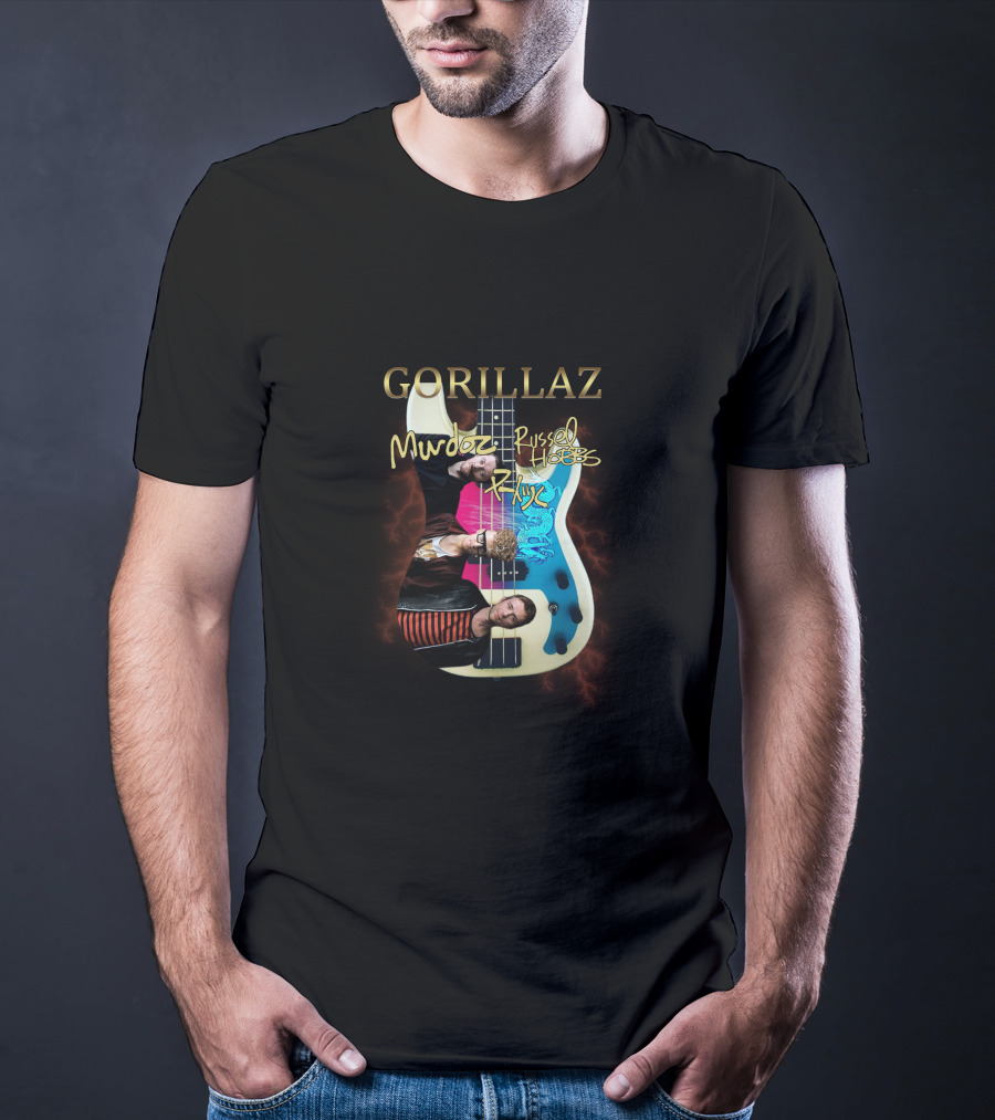 GORILLAZ Murdoc Russel Hobbs Rhys Guitar T-Shirt