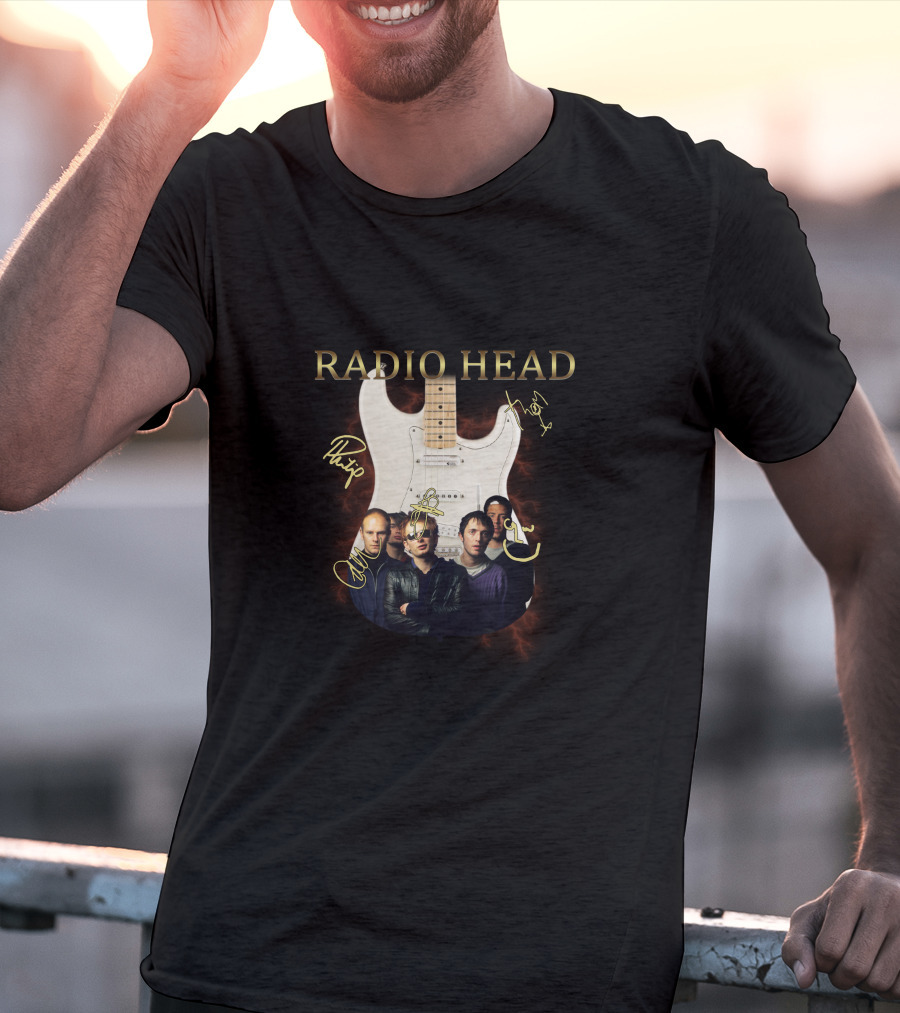 Radio Head Guitar With Band Members T-Shirt