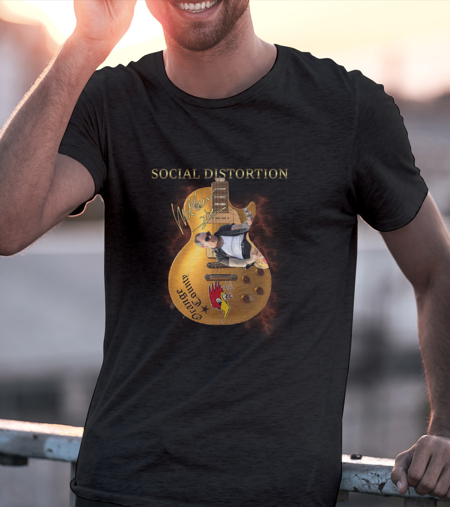 Social Distortion Authentic Guitar Signature Northern Cali Punk Rock T-Shirt