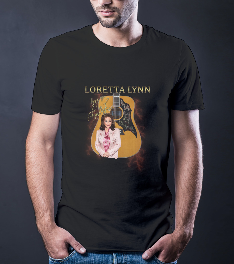 LORETTA LYNN Signature Guitar Country Music T-Shirt