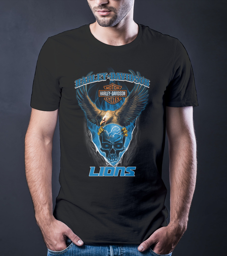 Harley Davidson Motor Cycles Eagles Skull Lions T-Shirt