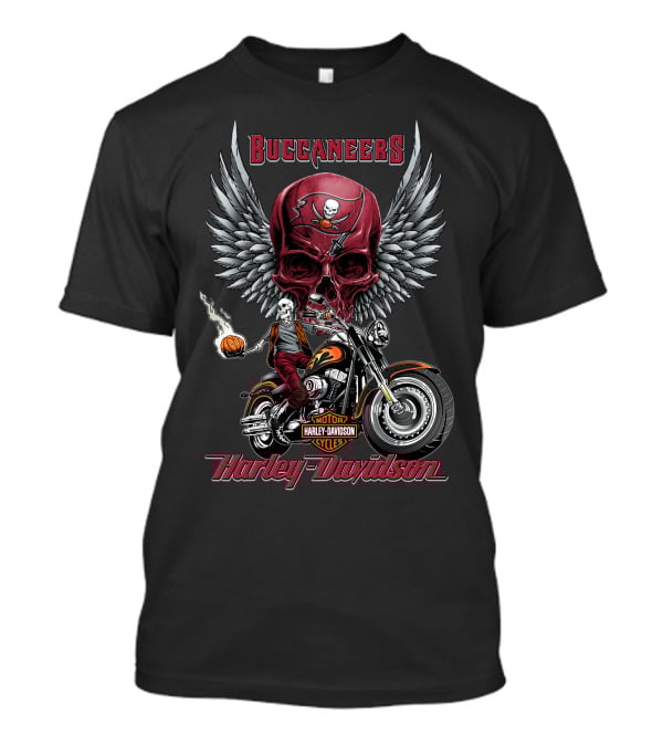 Buccaneers Harley Davidson Motor Cycles Hd15 Nfl Tampa Bay Buccaneers T-Shirt