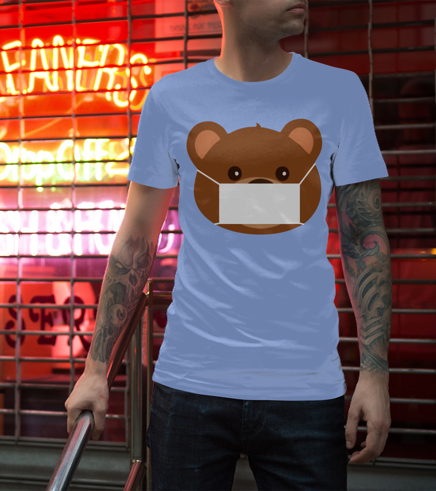 My Bear Cute Masked Teddy Face T-Shirt
