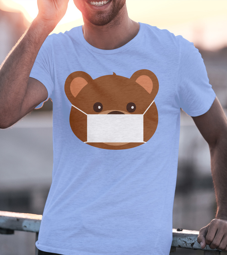 My Bear Cute Masked Teddy Face T-Shirt