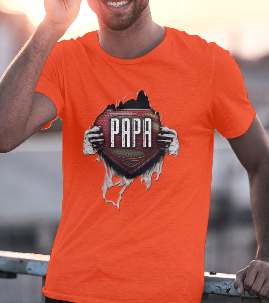 Papa Superman Logo Hero Father's Day T-Shirt