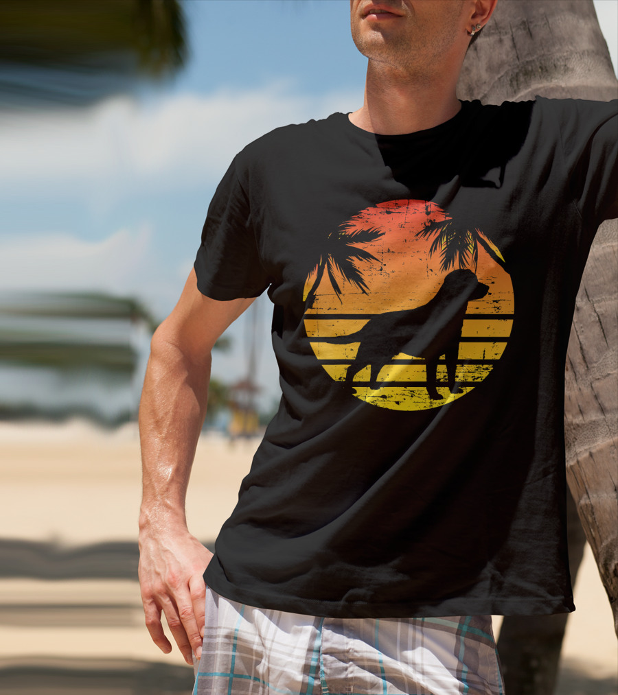 Vintage Labrador Retriever Sunset Tropical T-Shirt