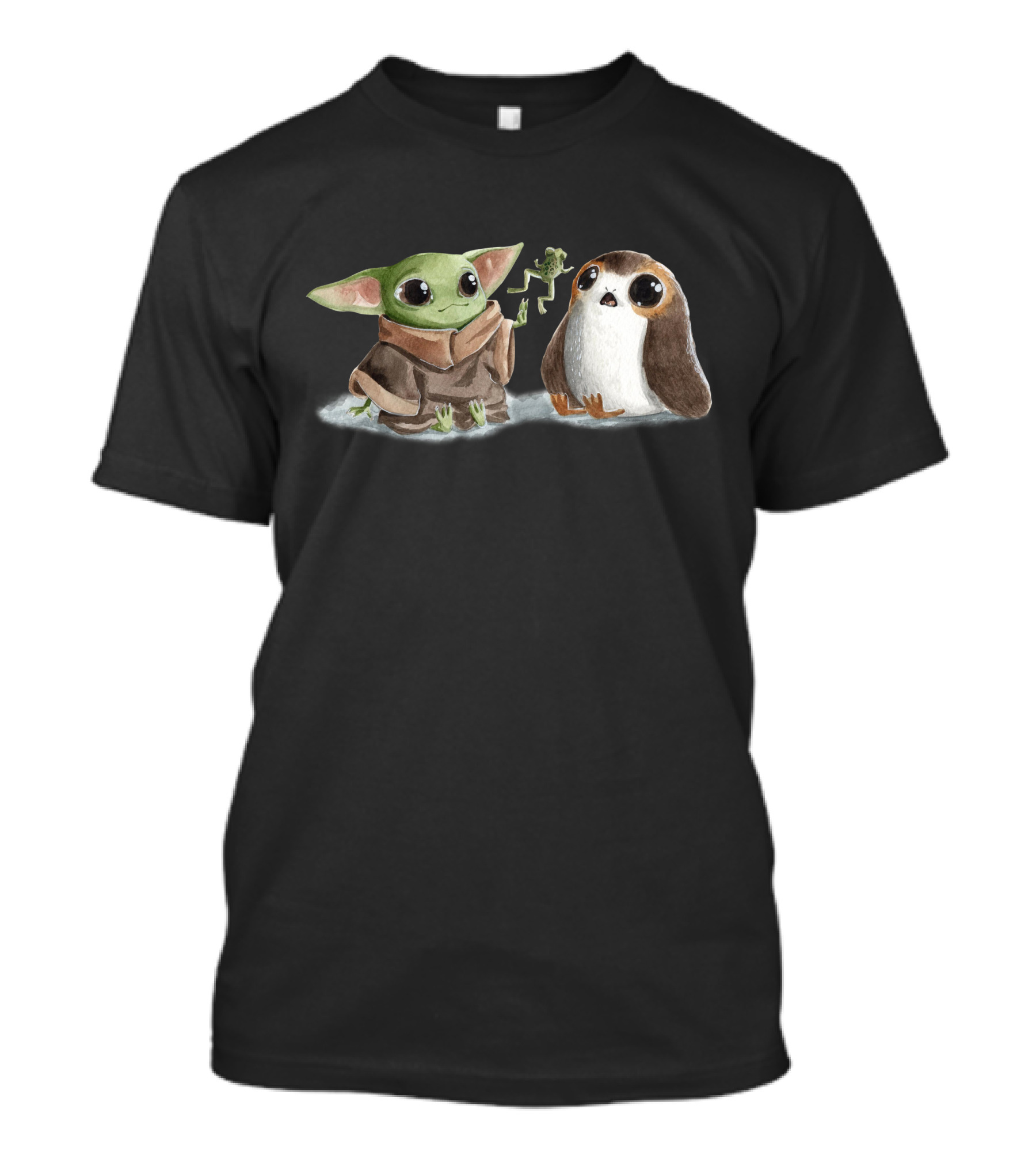 Grogu And Porg Encounter With Frog T-Shirt
