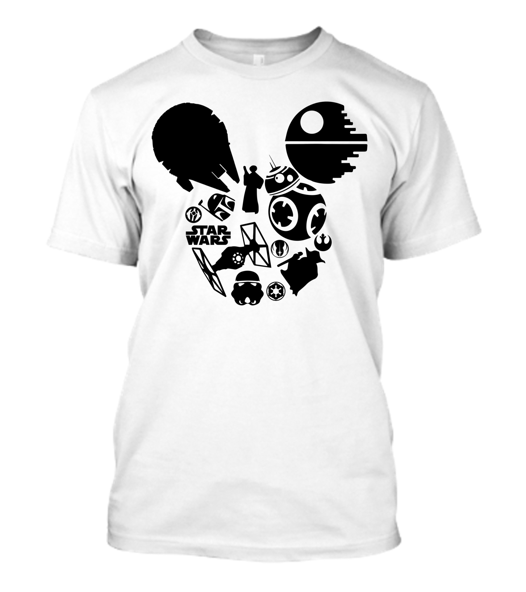 Star Wars Icons Millennium Falcon Death Star BB-8 T-Shirt