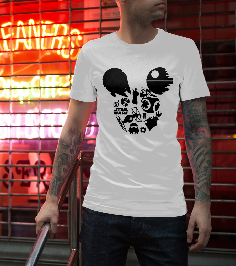 Star Wars Icons Millennium Falcon Death Star BB-8 T-Shirt