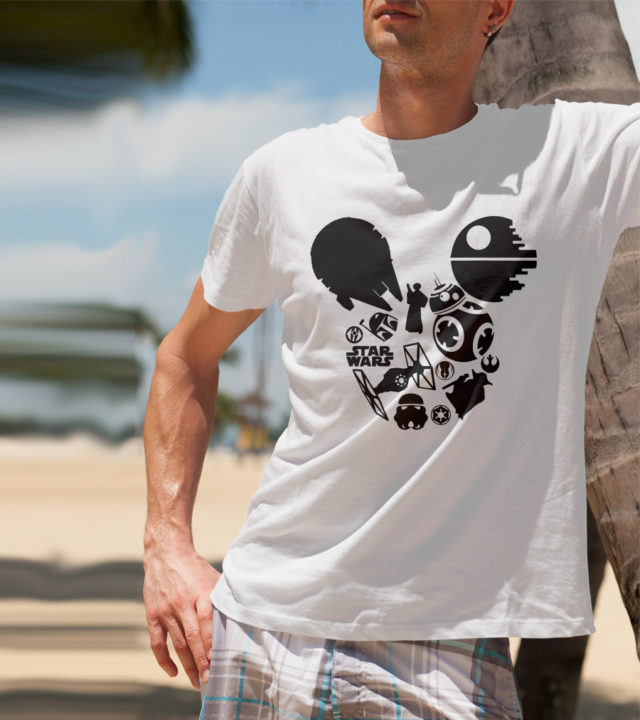 Star Wars Icons Millennium Falcon Death Star BB-8 T-Shirt