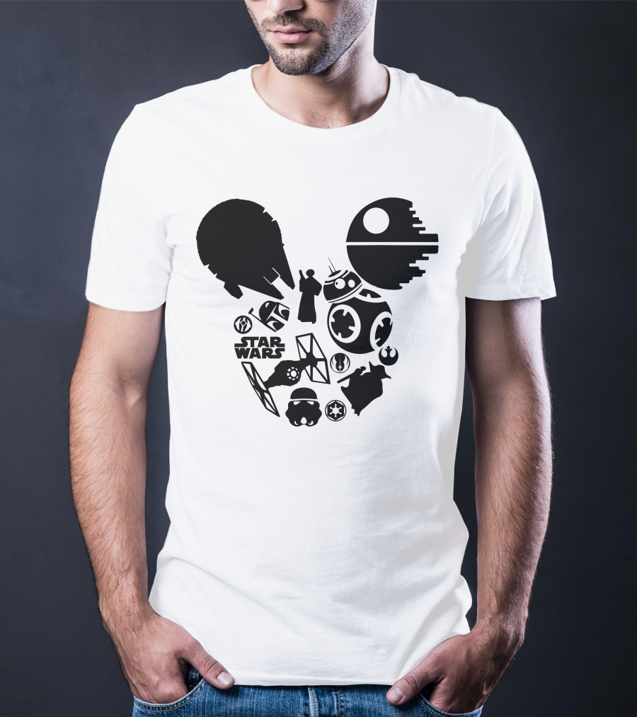 Star Wars Icons Millennium Falcon Death Star BB-8 T-Shirt