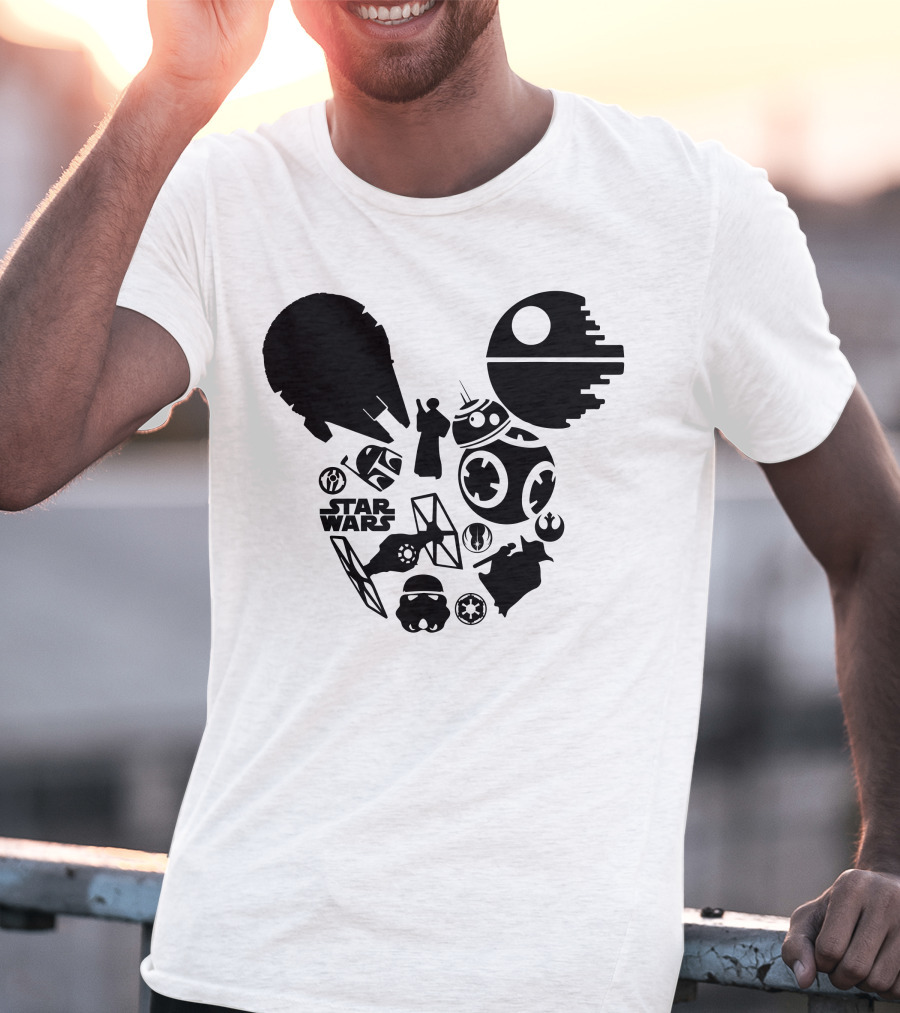 Star Wars Icons Millennium Falcon Death Star BB-8 T-Shirt