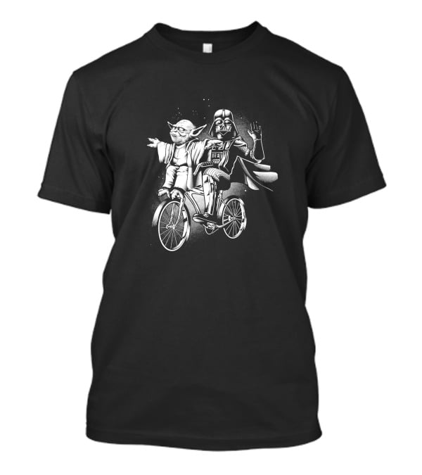 Yoda Darth Vader Riding Bicycle T-Shirt