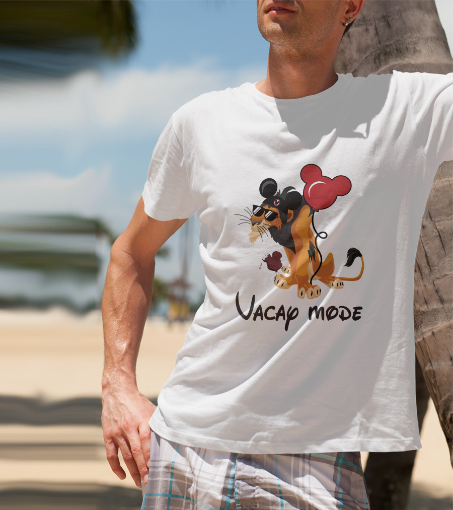Scar Lion Vacay Mode Balloon Ears Sunglasses Ice Cream T-Shirt