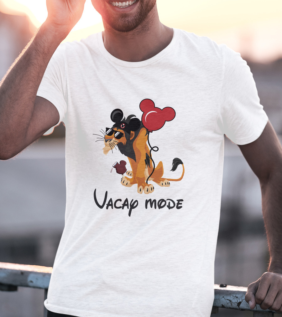 Scar Lion Vacay Mode Balloon Ears Sunglasses Ice Cream T-Shirt