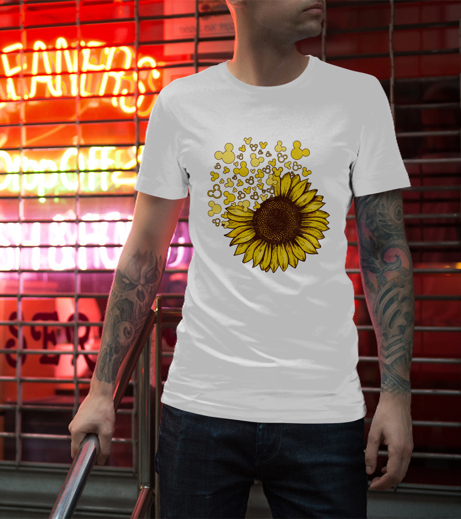 Mickey Sunflower Iconic Blooms With Classic Ears T-Shirt