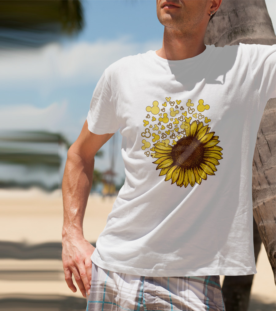 Mickey Sunflower Iconic Blooms With Classic Ears T-Shirt