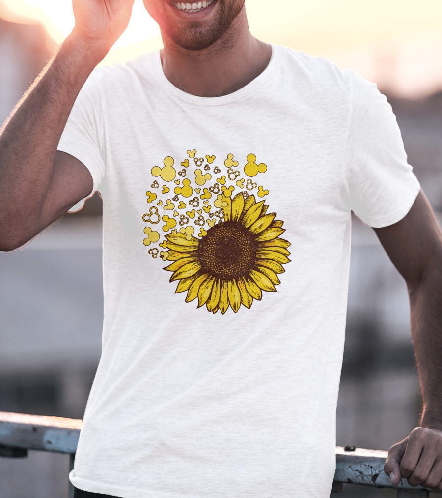 Mickey Sunflower Iconic Blooms With Classic Ears T-Shirt