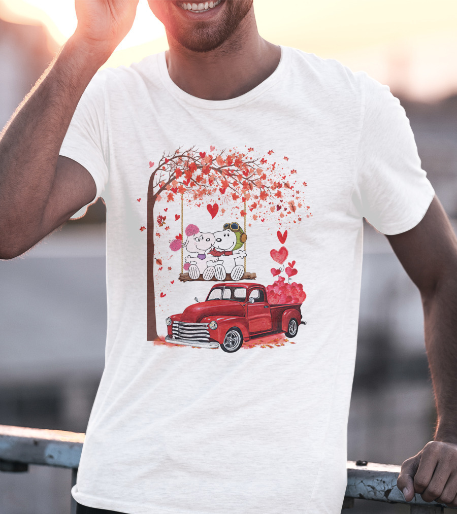 SNP Love Heart Tree Swing Red Truck Romance T-Shirt