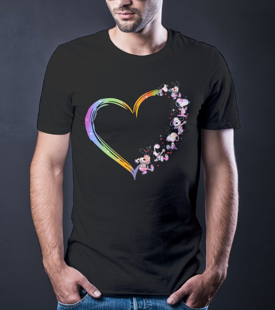 PN Heart Rainbow Cartoon Characters T-Shirt