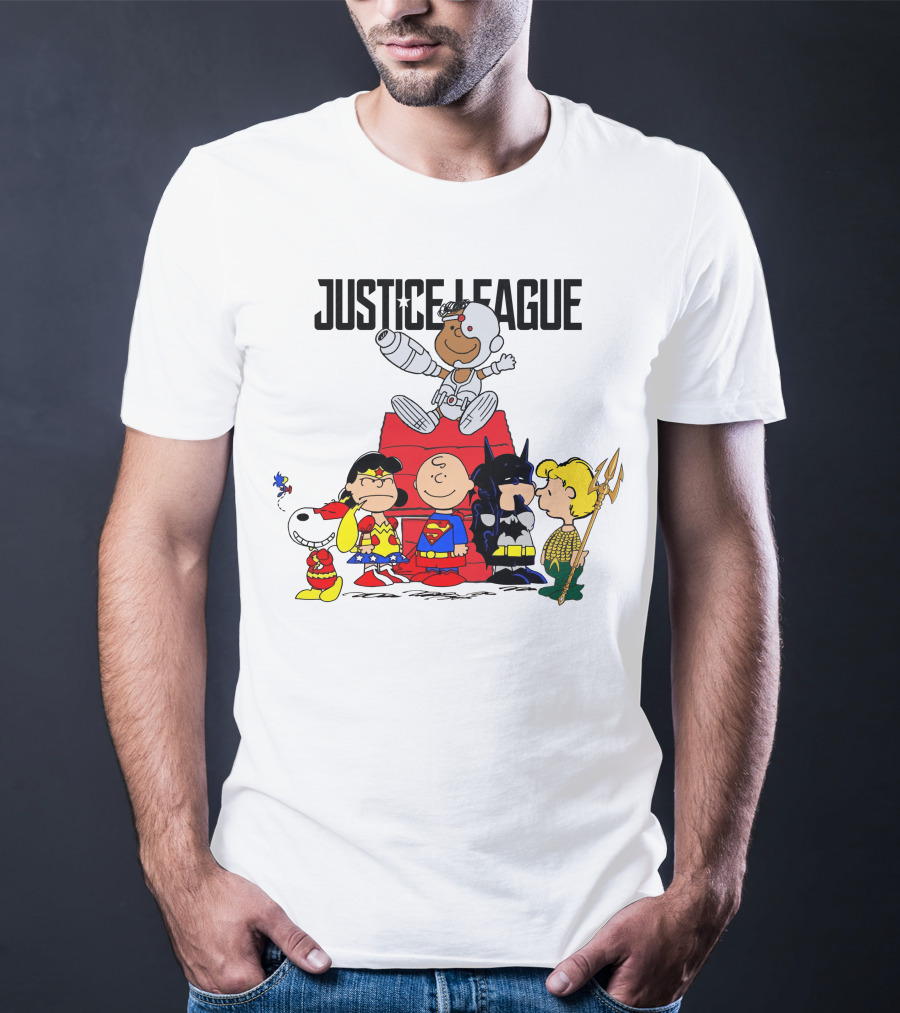 Justice League Peanuts Crossover Charlie Brown Superheroes T-Shirt