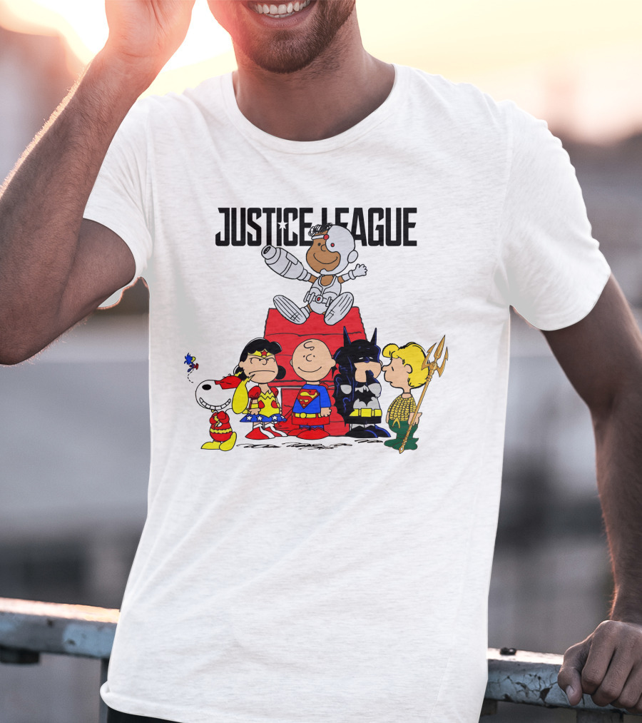 Justice League Peanuts Crossover Charlie Brown Superheroes T-Shirt