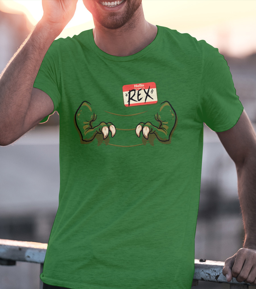 Hello My Name Is Rex Dinosaur Claws T-Shirt