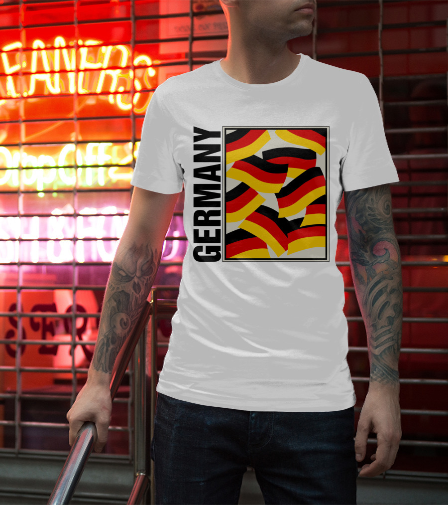 Germany Bold Black Text With Vibrant Flag T-Shirt